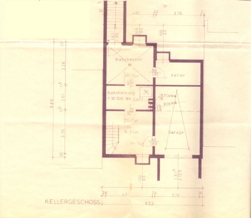 Grundriss KG Reihenmittelhaus B�nde