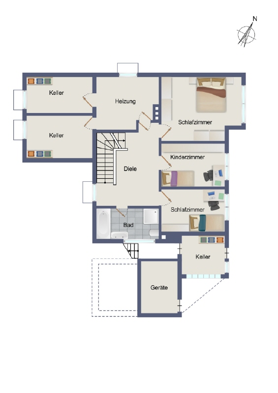 Souterrain Zweifamilienhaus Vlotho